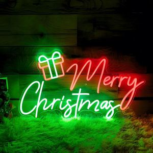 Merry Neon Sign Red Green Xmas <b>Led</b> <b>Lights</b> Usb <b>Light</b> up Signs for Bedroom Home <b>Bar</b> Christmas Party Teens Family Gifts - Product Image 2