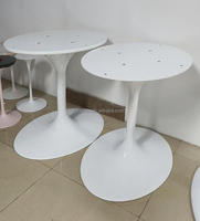 Table à manger moderne de forme ovale en fibre de verre blanche avec plateau en marbre, meubles assemblés