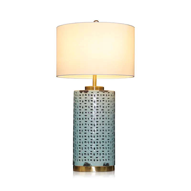 Nordic Moderne Minimalistische Indoor Tafellamp Oude Bloem Mand Grid-Vormige Basis Tafellamp