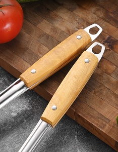 עץ ידית מסננת גדולה נירוסטה בישול כפית סיר חם רשת מסננת ניקוז skimmer ארוך ידית ארוכה מסננת - Product Image 4