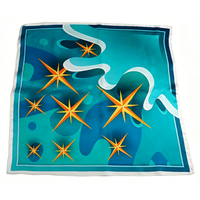Foulard carré en soie imprimé pour femme, châle de 90 cm, design numérique personnalisé, ourlet cousu à la machine