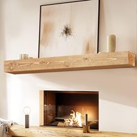YLYHSST Étagère murale longue flottante en bois massif évidé, faite à la main, de 5 pouces d'épaisseur, avec supports invisibles, pour cheminée intérieure moderne de 60 pouces