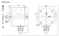 Encodeur rotatif série GHH52 52 mm à arbre creux, NPN/Push Pull/Line Driver ABZ Phase