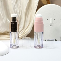 Tube de brillant à lèvres Yuecai 2-en-1 vide transparent avec applicateur éponge en silicone interchangeable, flacon pour gloss et blush liquide