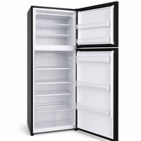 Réfrigérateur congélateur à double porte en verre noir de 500 L, faible niveau sonore, pour la maison, la cuisine, la famille