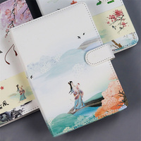 Carnet de notes à couverture rigide personnalisé avec impression simple style aquarelle, fermeture magnétique, feuilles mobiles et reliure spirale cousue