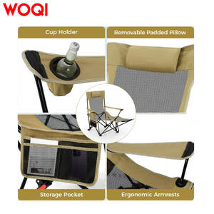Silla de camping Woqi con reposapiés desmontable y posiciones reclinables, silla plegable para playa y exteriores para sentarse y acostarse - Product Image 4