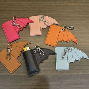 Faux Leather Punk Style Bat Shape <b>Lighter</b> Case Creative <b>Lighter</b> Protector with Wing Portable <b>Lighter</b> Holder with Keychain - Product Image 2