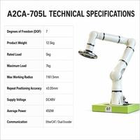 Bras robotique collaboratif 7-DOF ultra-léger, charge maximale, alliage d'aluminium, portée longue de 5 mm, cobot industriel, moteur 430W DC48V, PLC