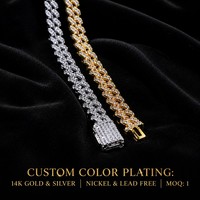 Bracelet cubain sur mesure 8 mm, bijoux hip-hop, laiton écologique, bracelet en zircon 5A, fabricant de bracelets personnalisés en moissanite