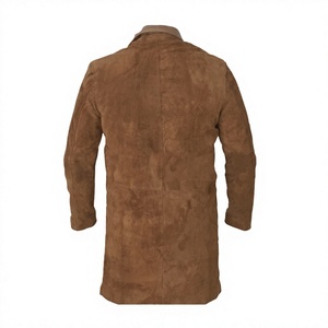 Manteau Trench en Cuir Marron Écologique pour Homme, Manches Longues, Boutons sur le Devant, Doublure en Laine Gaufrée 220g, Vêtement d'Extérieur pour l'Hiver et l'Utilisation en Plein Air - Product Image 2