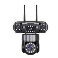 Caméra de sécurité WiFi extérieure PTZ 8MP à quatre objectifs avec alertes de mouvement et vision nocturne