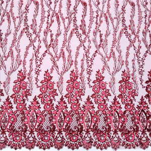 Tissu 100% Polyester pour robe de mariée, étoffe brodée de dentelle à fleurs 3D, populaire en ligne, - Product Image 3