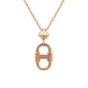 Collana in oro 18 carati abbellire il Design di lusso collana con ciondolo in oro rosa reale con ciondolo Drop Shipping