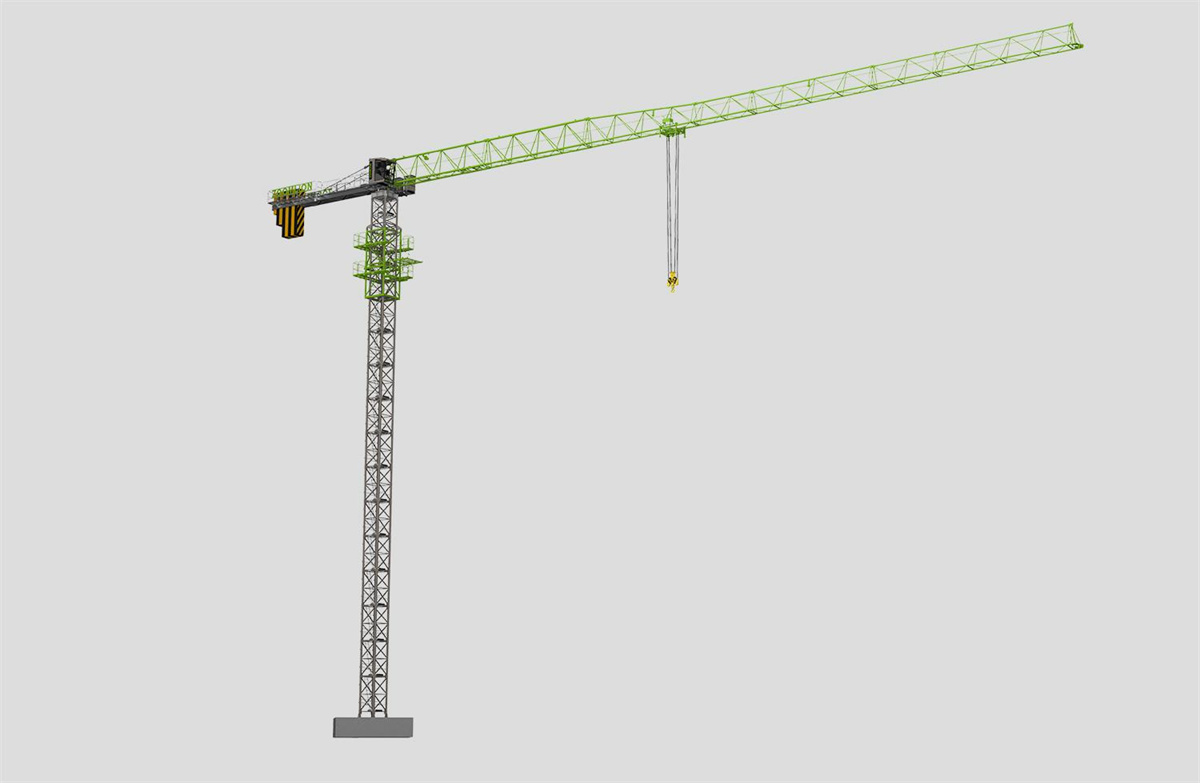 雲中塔 New Zoomlion Hammerhead Erect Tower Crane Foundation 16t