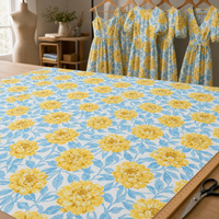 Tissu imprimé floral 100% coton 40s X 40s, tissu vintage à fleurs pour robe, couture de vêtements pour femmes