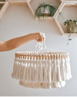 JNC-Abat-jour suspendu en macramé, lampe moderne suspendue, pour salon, chambre, dortoir, anniversaire, mariage