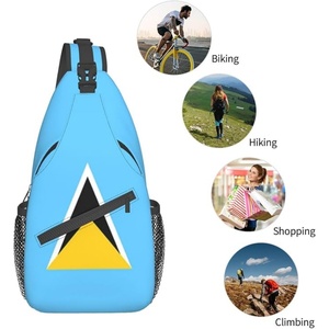 Bolso cruzado con bandera de Santa Lucía, mochila de gran capacidad, mochila de viaje para senderismo, bolso bandolera para hombres y mujeres, regalo personalizado - Product Image 5