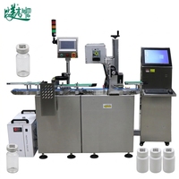 Machine de marquage laser haute vitesse pour bouchons Mopa avec inspection visuelle, convoyeur de bouteilles, codage de date, QR, logo et rejet des articles