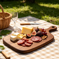 Planche à découper rectangulaire en bois d'acacia avec poignée, petite planche à fromage, planche à découper de cuisine