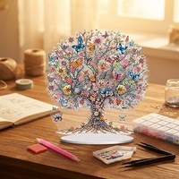 Kit de Peinture Diamant 5D Personnalisé Arbre de Vie Style Moderne Ornement de Bureau Peint à la Main