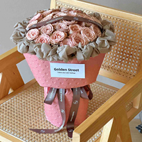 Emballage de bouquet de fleurs en papier épaissi en relief en forme de cœur pour fleuriste, mariage, fête d'anniversaire, emballage de cadeau