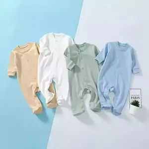 Macacão infantil com botões, fabricante de bebês para dormir, macacão de bebê para meninos e meninas