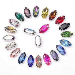 D字型5*10mm馬の目のガラス製爪ドリルDIY用衣類アクセサリー1000ピース/パック手縫いラインストーン - Product Image 1