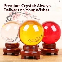 Boule Lumineuse Ronde en Cristal Transparent Couleur Unie Cuite au Four pour Décoration Maison, Bureau, Cadeau d'Affaires, Emballage en Boîte Cadeau, Vente en Gros