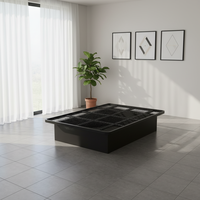 Lit plateforme double en métal de style moderne, mobilier de chambre simple avec base en acier pour hôtels