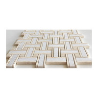 Mosaïque en marbre blanc doré, carrelage classique en nid d'abeille, crédence de cuisine, mur de salle de bain, beige, mur intérieur d'hôtel