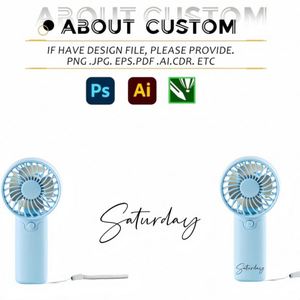 Custom Logo Mini Fan Handheld Battery Operated Portable Small Fans for Summer Travel Beach Indoor Outdoor Cooling <b>Gift</b> - Product Image 3