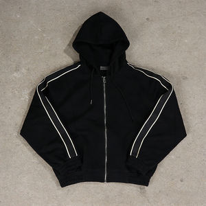 Cardigan Streetwear Hip Hop Skateboard <span class=keywords><strong>Noir</strong></span>, Sweat-shirts à <span class=keywords><strong>capuche</strong></span> délavés à l'acide, Veste zippée pour <span class=keywords><strong>homme</strong></span>, Manteau, Hoodie unisexe - Product Image 3