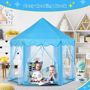 Tente de jeu château de princesse hexagonal pour intérieur et extérieur, grande tente de jeu pour enfants de 5 à 7 ans, jouet sportif en gros - Product Image 4