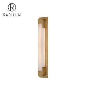 Modern Alabaster Wall Sconce Luxury Hotel Bath <b>Vanity</b> Decor Linear Stone Bar Brass Bracket LED Covet Bracketed <b>Light</b> - Product Image 1