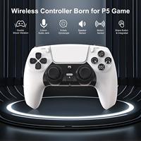 Controlador de juego inalámbrico GAMINJA P50A, mando BT con vibración de doble choque, giroscopio de 6 ejes, conector Turbo de 3,5mm para controlador inalámbrico PS5
