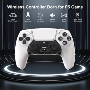 Manette de jeu sans fil GAMINJA P50A, manette de jeu BT, double vibration, gyroscope 6 axes, prise jack 3,5 mm, turbo pour manette sans fil PS5 - Product Image 2