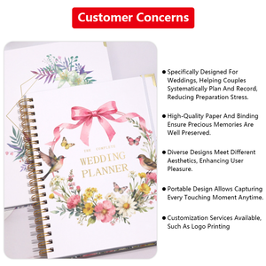 Catálogo de Cuadernos, Impresión Personalizada, Organizador Espiral con Lámina Dorada Rosa, Tapa Dura, Diario de Papel para Bodas, Agenda, Planificador - Product Image 3