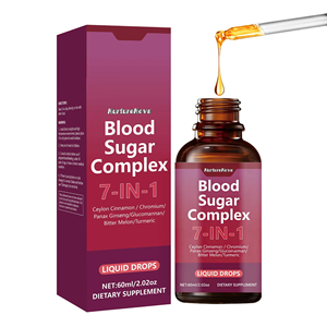 Gouttes liquides complexes pour la glycémie 7-en-1 |   Soutient la glycémie saine avec de la cannelle, du ginseng et du chrome (60 ml) - Product Image 1