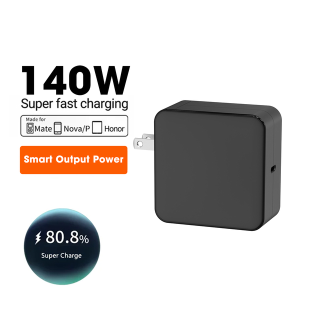 High Quality 140W GaN PD QC3.0 USB Charger 1-Port Foldable Transparent Wall Adapter for for Smart Watch Camera Use