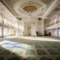 Ventilateur de plafond HVLS à haut volume d'air, respectueux de l'environnement et à économie d'énergie, pour mosquée, église, diamètre de la pale de 5,5 m, faible bruit 39 dB