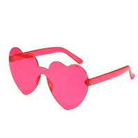 Lunettes de soleil sans cadre transparentes en forme de coeur couleur bonbon faveurs de fête pour la remise des diplômes de Noël Thanksgiving