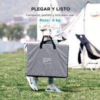 Panneau solaire portable pliable ECOFLOW 110W, 132 cellules, 25% d'efficacité, IP68, étanche à l'eau et à la poussière, camping, camping-cars, utilisation en arrière-cour, gris, 1 an