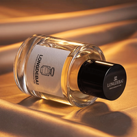 Bouteille de parfum vide en verre transparent cylindrique à sertir, 30ml, 50ml, 100ml, avec étiquette adhésive, vente en gros, faible MOQ, prix abordable