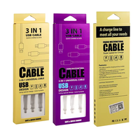Câble de charge multiple Chargeur de téléphone 10ft USB C Micro Data Cables Discount Universal 3in1 Tressé 3 en 1 Standard Flexi Nylon 500