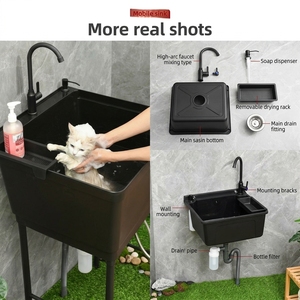 Lavello Moderno di Lusso in Plastica con Pannello Portaoggetti Multifunzionale Comodo per Uso Esterno Prezzo di Fabbrica - Product Image 4