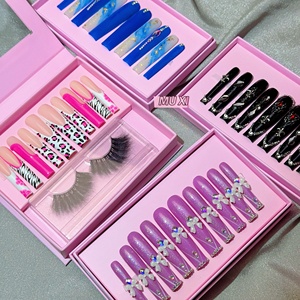 Vente en Gros Lot de 10 <span class=keywords><strong>Kit</strong></span> Combiné <span class=keywords><strong>Ongles</strong></span> à Presser avec <span class=keywords><strong>Faux</strong></span> Cils Logo Personnalisé <span class=keywords><strong>Faux</strong></span> <span class=keywords><strong>Ongles</strong></span> Acryliques Couverture Complète avec Colle - Product Image 4