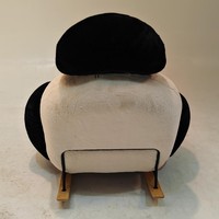 Fauteuil à bascule en velours moelleux, structure intérieure en fer, base en acier au carbone et bois massif