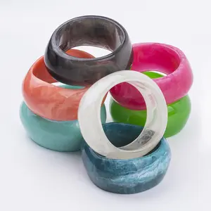 marble grain acrylic resin thick custom bracelets