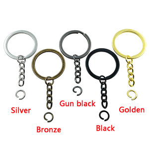 Anneaux plats fendus en acier de 30 mm argentés/dorés/noirs/bronze pour porte-clés, loisirs créatifs, fabrication de porte-clés - Product Image 2